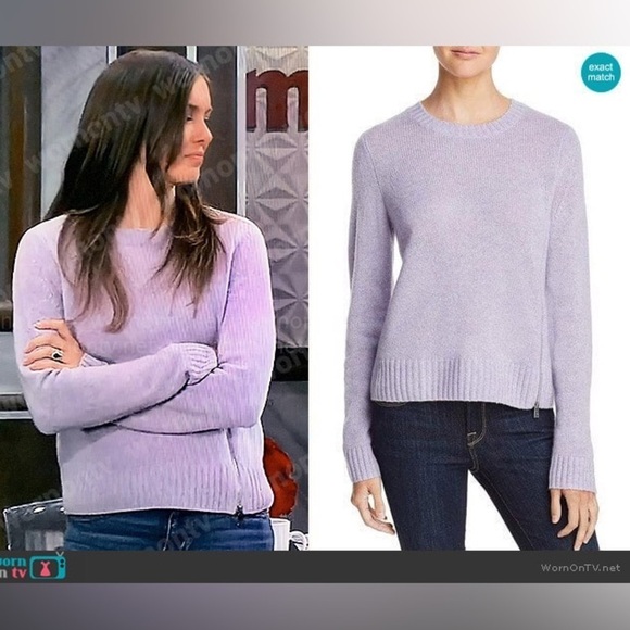 Aqua Sweaters - Aqua bloomingdale’s 100% Cashmere light purple sweater Small S Perfect condition